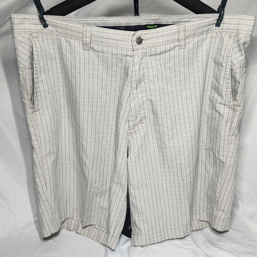 Men's Callaway X-Series ivory plaid golf shorts, 38
